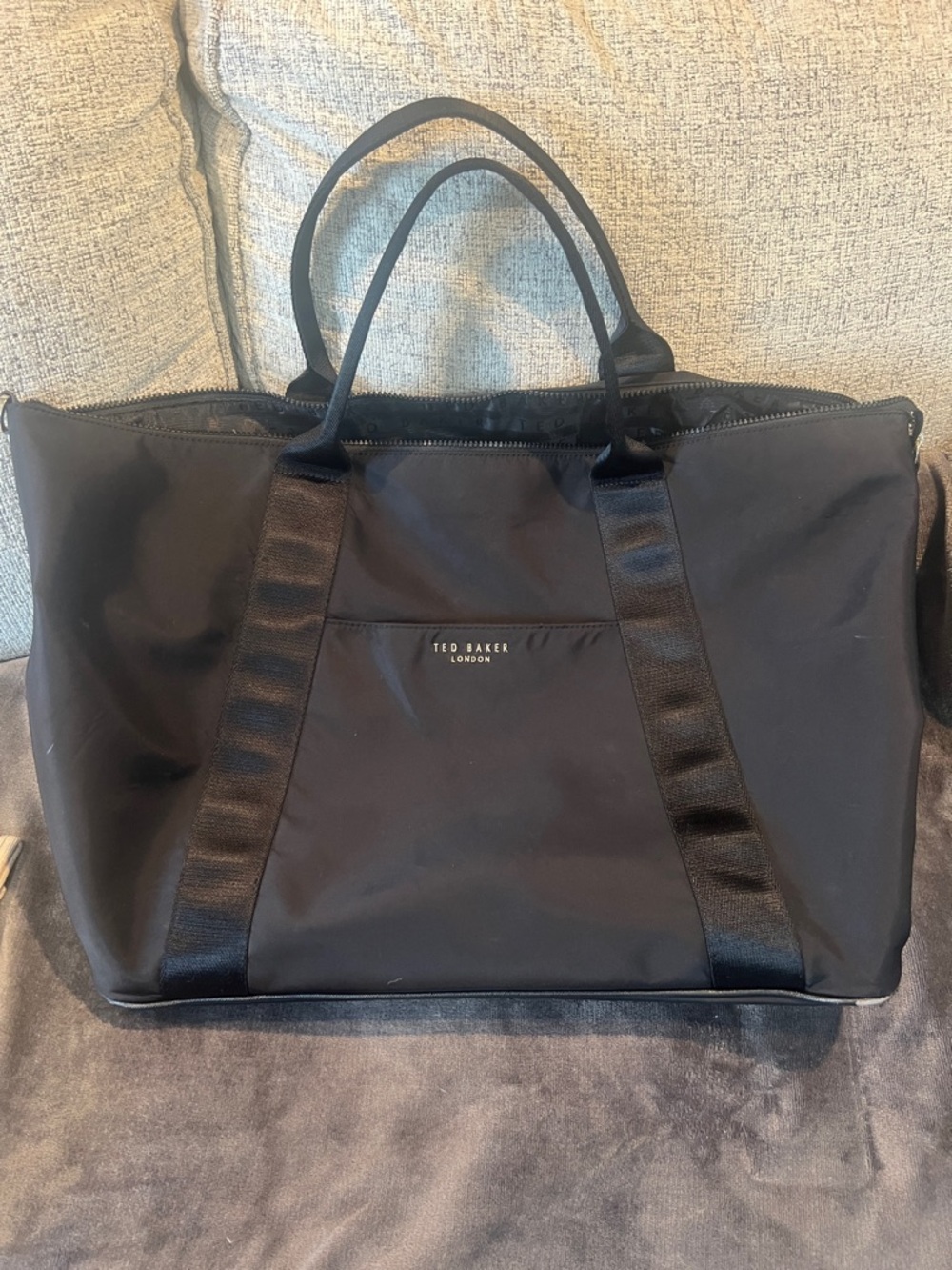 Ted Baker Black Nylon Duffel Tote Bag